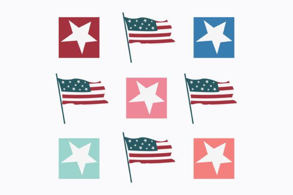 4th of July Flag Graphics for Crafts and Local Branding