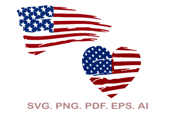 American Distressed Flag Bundle for Graphics and Crafts