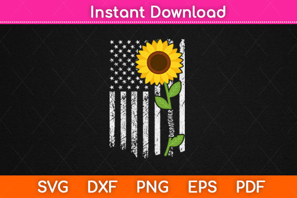 American Flag Dispatcher Sunflower Graphics