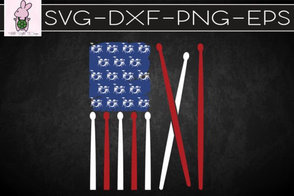 American Flag Drumsticks USA Vintage Graphics for Crafts