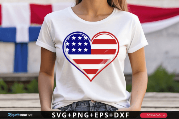 American Heart Flag SVG Design for Graphics and Crafts