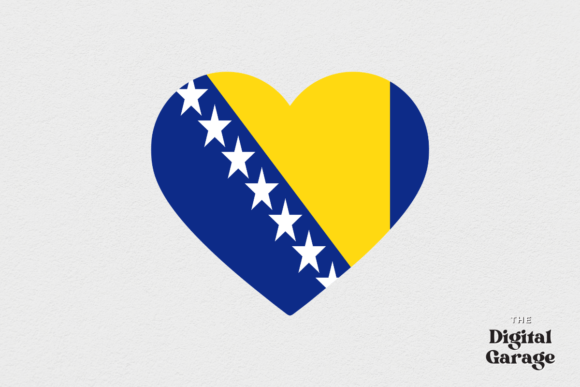 Bosnia Flag Heart SVG PNG – A Graphic Design Asset for Crafts and Web Use