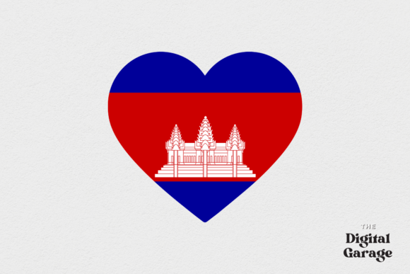 Cambodia Heart Flag SVG PNG for Crafts and Graphics