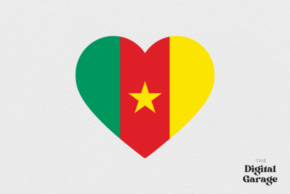 Cameroon Heart Flag SVG PNG for Crafts and Graphics