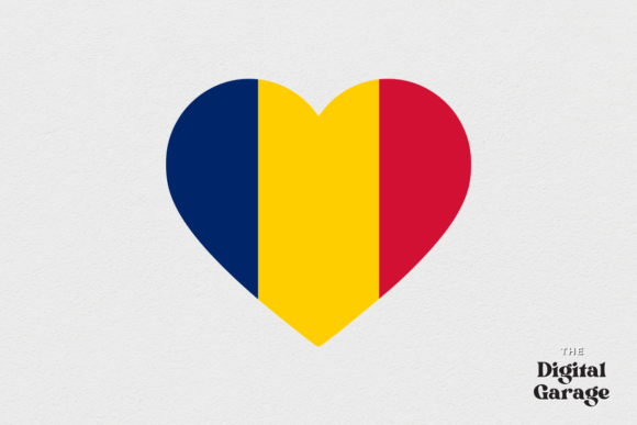 Chad Heart Flag SVG PNG for Crafts and Graphics