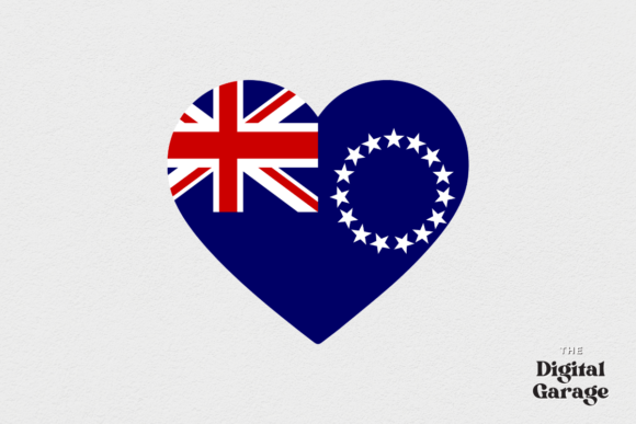 Cook Islands Heart Flag SVG PNG for Crafts and Graphics