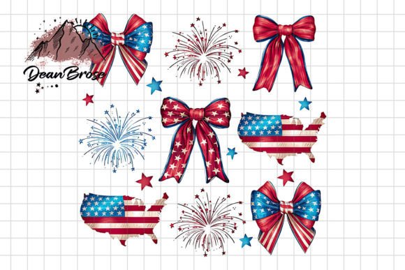 Coquette American Flag Graphics for Crafts and Content