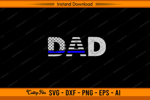 Dad with Thin Blue Line Flag Embroidery Review