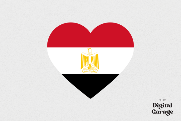 Egypt Heart Flag SVG PNG for Graphics and Crafts
