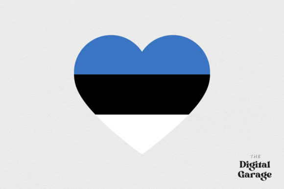 Estonia Flag Heart SVG PNG for Crafts and Graphics