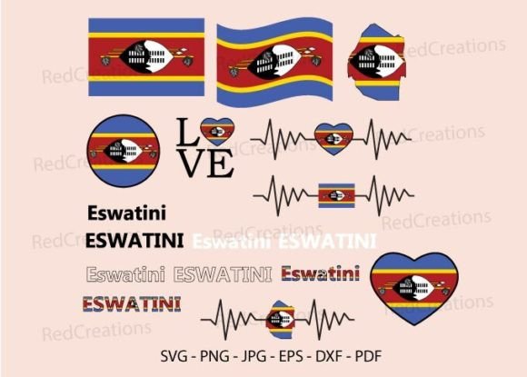 Eswatini Flag Svg Bundle for Crafts and Graphics