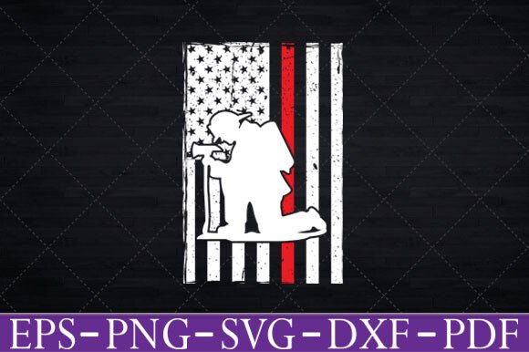 Fallen Fireman American Flag Graphics for Crafts