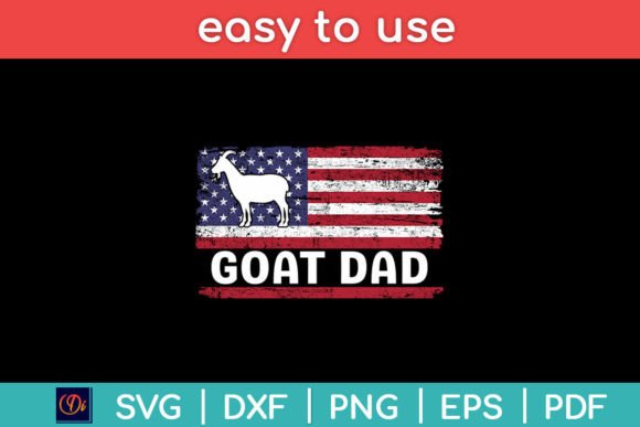 Goat Dad American Flag Svg Design