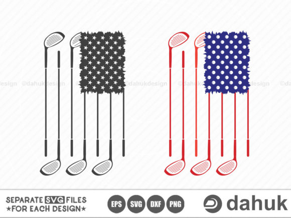 Golf Ball USA Flag SVG for Graphics and Crafts