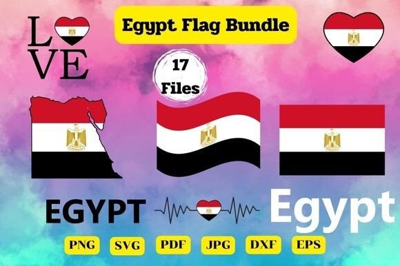 Graphics for Crafts: Egypt Flag Bundle Svg