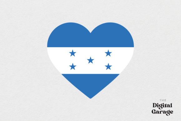Honduras Heart Flag Graphics for Crafts and Design