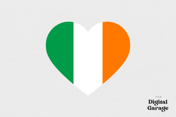 Ireland Flag Heart SVG PNG for Crafts and Graphics