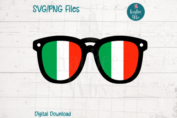 Italian Flag Sunglasses Graphics for Crafts