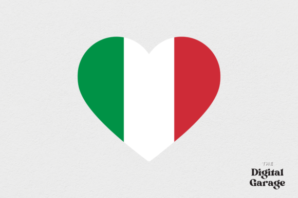 Italy Flag Heart SVG PNG for Embroidery Projects