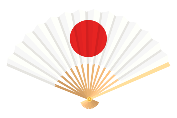 Japanese Flag Folding Fan Mockup for Graphic Designers
