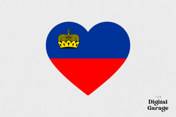 Liechtenstein Flag, Liechtenstein Heart Graphic Design Asset