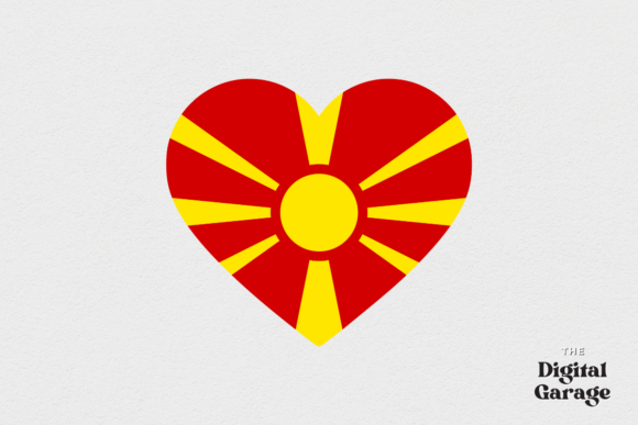 Macedonia Flag Heart SVG PNG for Crafts and Graphics