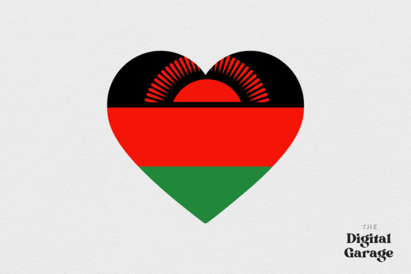 Malawi Heart Flag SVG PNG for Crafts and Graphics