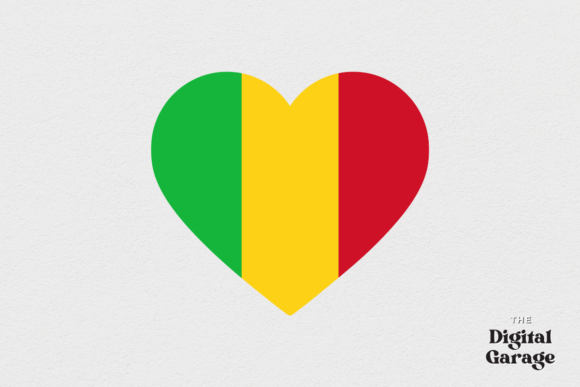 Mali Heart Flag SVG PNG for Crafts and Graphics