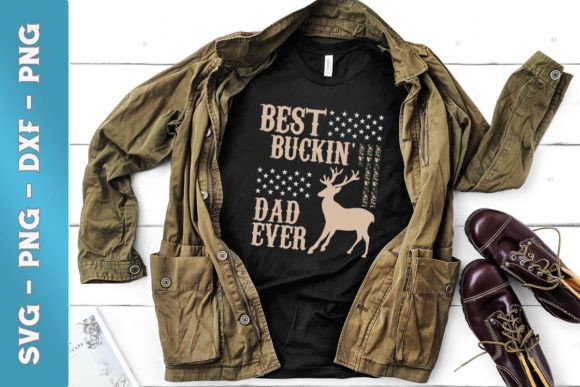 Mens Best Buckin Dad American Flag SVG
