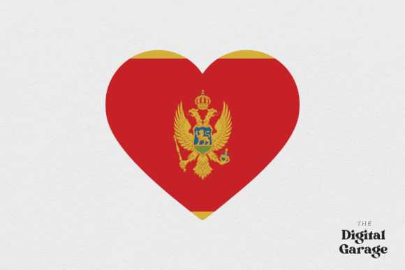 Montenegro Flag Heart SVG PN for Crafts and Graphics