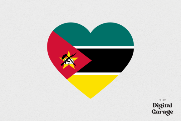 Mozambique Heart Flag SVG PNG for Crafts and Graphics