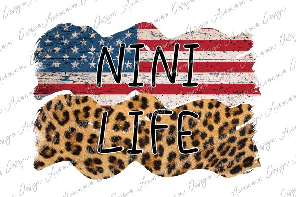 Nini Life Sublimation Usa Flag Leopard Graphics for Crafts
