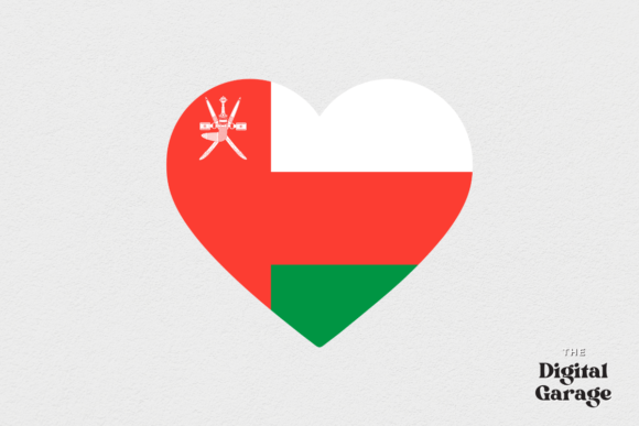 Oman Heart Flag SVG PNG for Crafts and Graphics