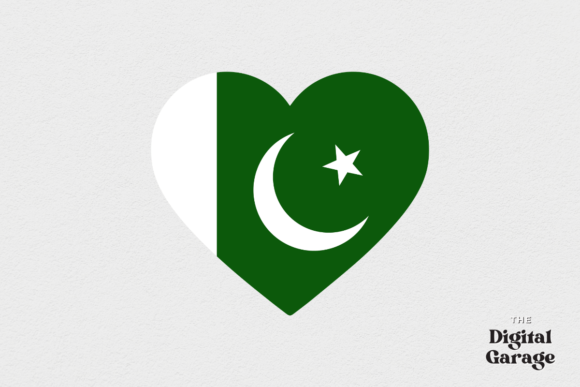Pakistan Heart Flag SVG PNG for Crafts and Graphics