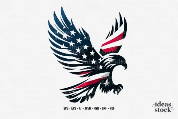 Patriotic Eagle USA Flag Graphics for Crafts