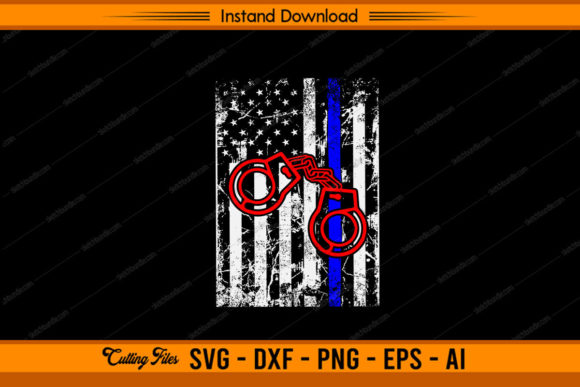 Police Hand-Cap With US Flag Graphics for Crafts