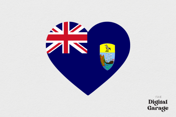 Saint Helena Heart Flag SVG PNG for Crafts and Graphics