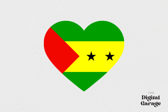 Sao Tome and Principe Heart Flag SVG PN for Crafts and Graphics