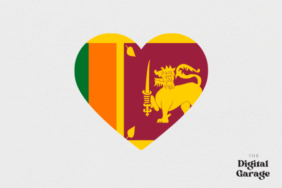 Sri Lanka Heart Flag, SVG PNG for Graphics and Crafts