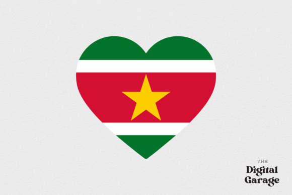 Suriname Heart Flag SVG PNG for Crafts and Graphics