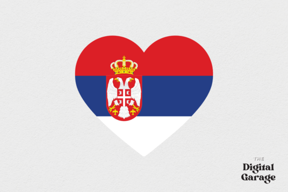 SVG Graphics for Crafts: Serbia Flag Heart Design