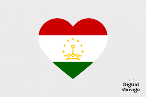 Tajikistan Heart Flag Graphics for Crafts and Digital Products