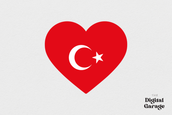 Turkey Flag Heart SVG PNG for Crafts and Graphics