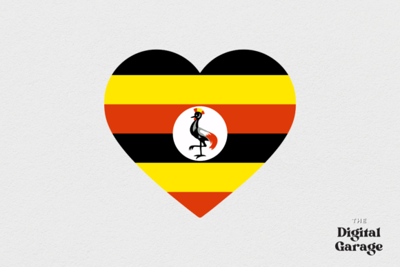 Uganda Heart Flag SVG PNG for Crafts and Graphics
