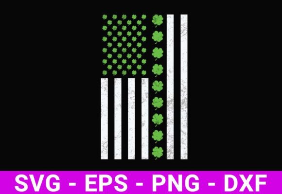 US American Flag St Patricks Day SVG Graphics for Crafts
