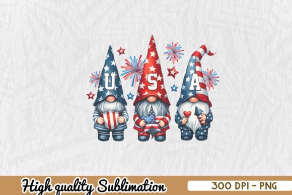 USA Gnomes Graphics for Crafts