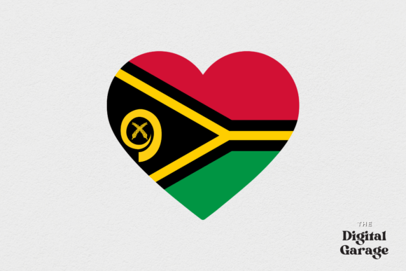 Vanuatu Heart Flag SVG PNG for Crafts and Graphics