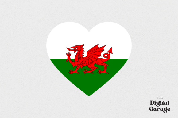 Wales Flag Heart SVG PNG for Creative Graphics and Crafts